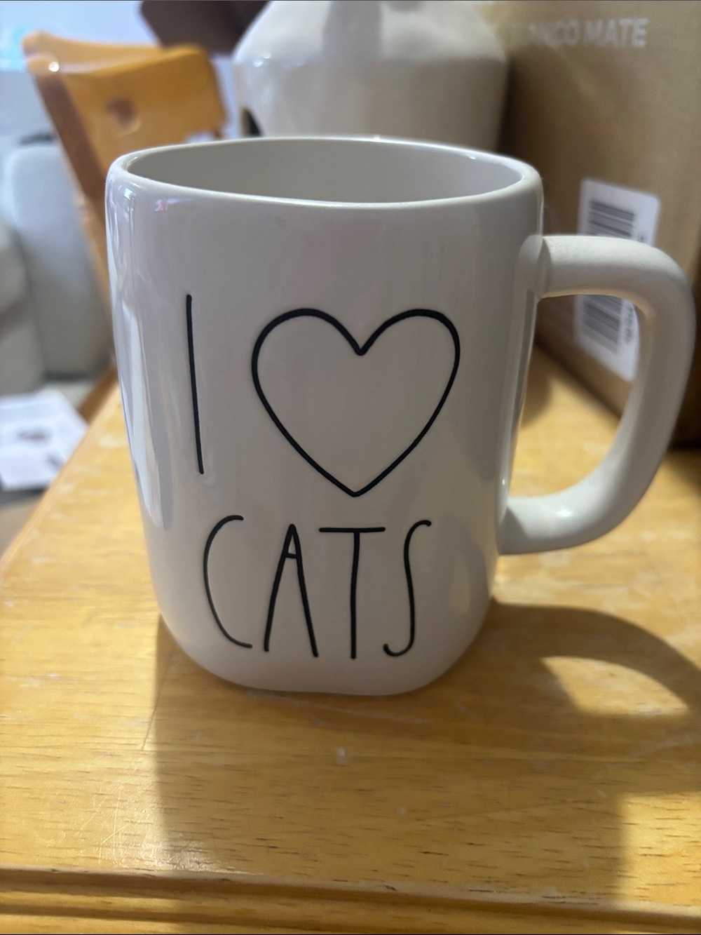 Rae Dunn White “I love Cats” mug